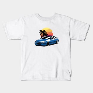 Blue Opel Calibra Classic Coupe Kids T-Shirt